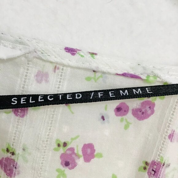 Selected Femme Susy Ruffled Floral Blouse Top Size 36 - Picture 11 of 13